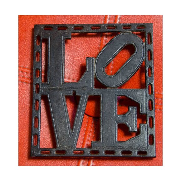 Vintage Metal Robert Indiana Style Love Trivet